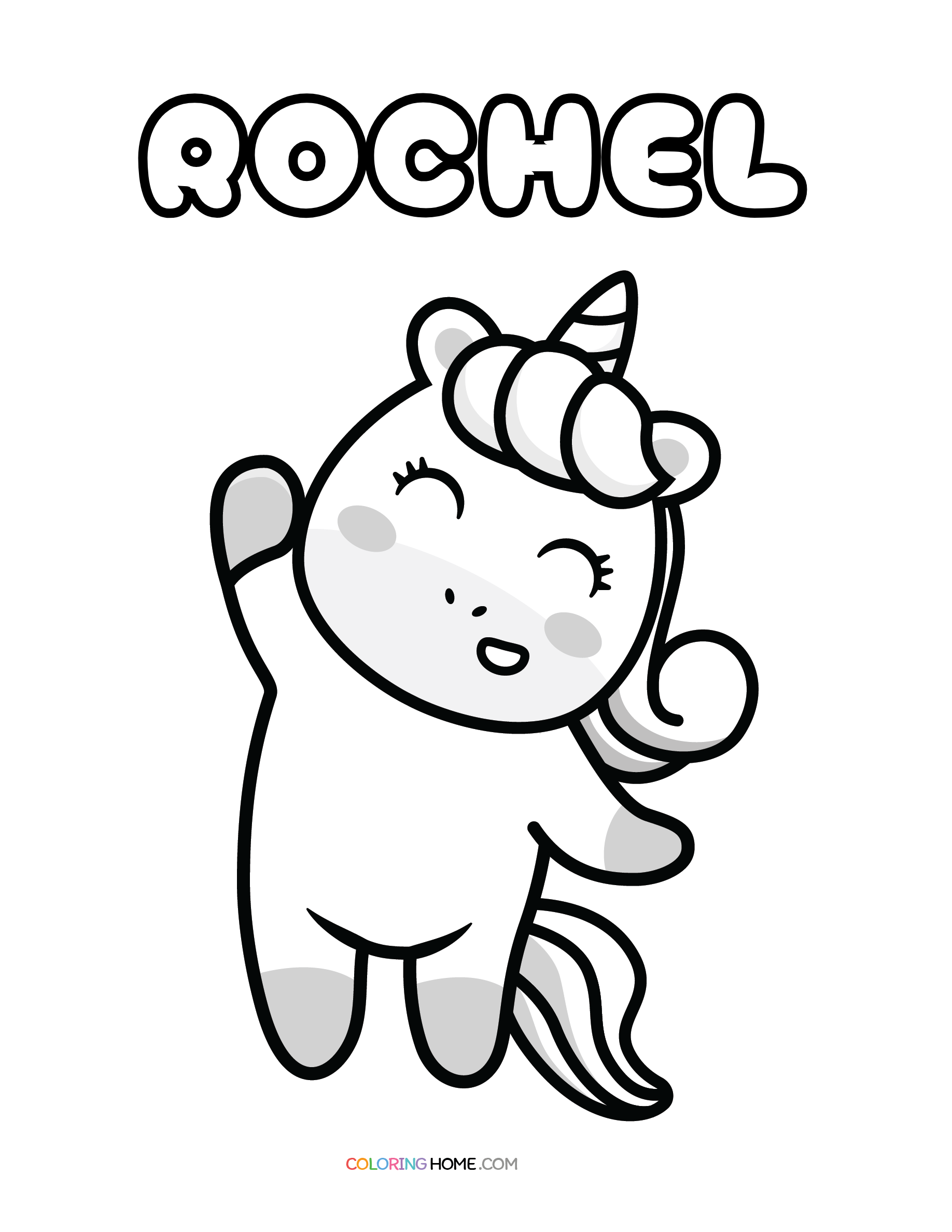 Rochel unicorn coloring page