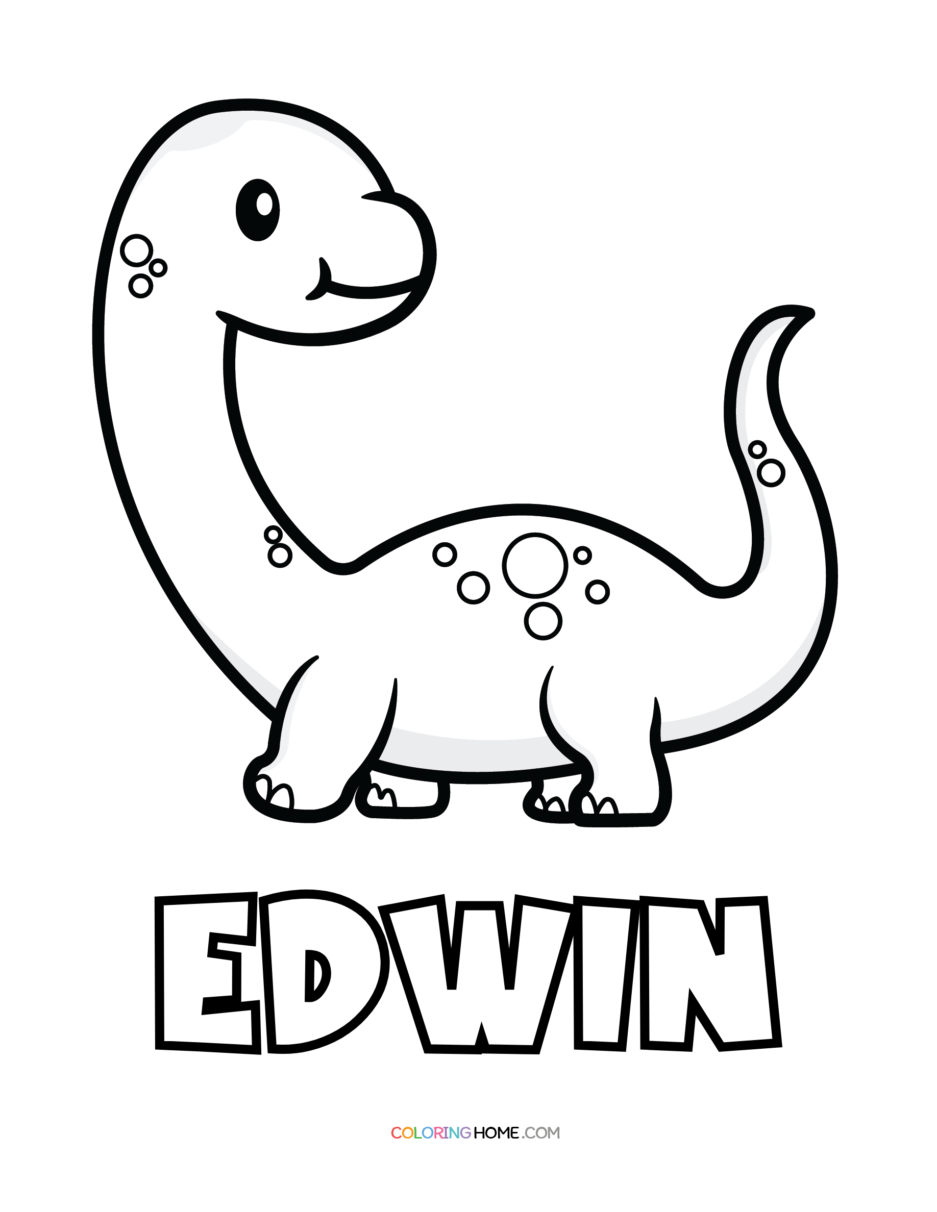 Edwin dinosaur coloring page