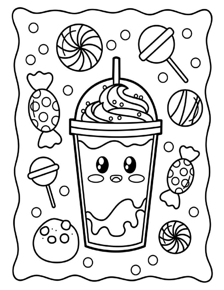 20 printable kawaii food coloring pages ...