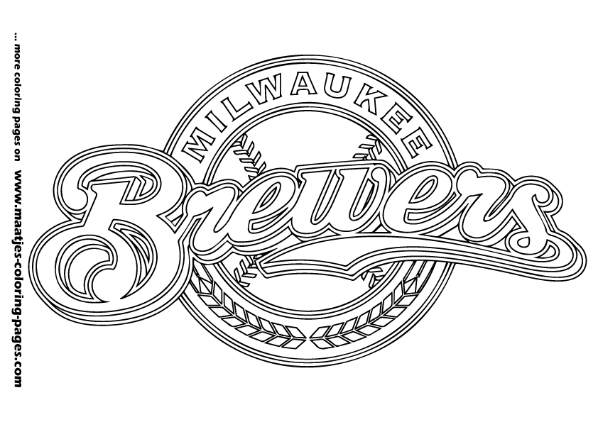 MLB Milwaukee Brewers logo coloring pages