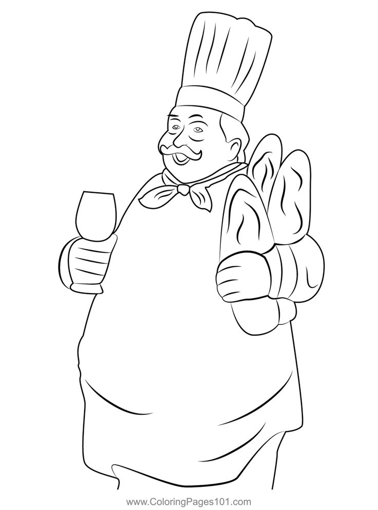 Cooking Chef Cartoon Coloring Page in ...
