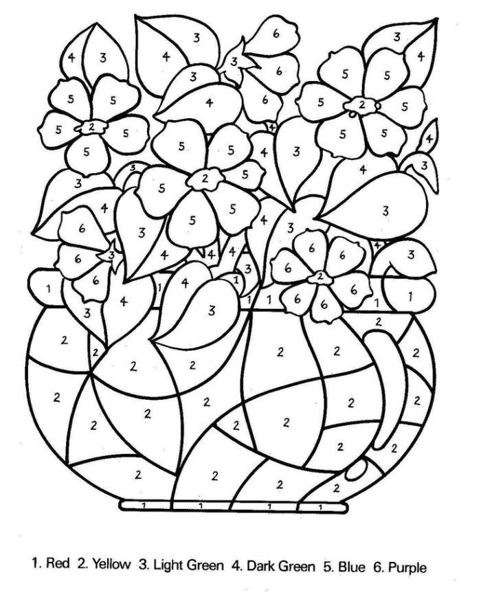 Color By Number Coloring Pages For Adults - Teachcolor.com