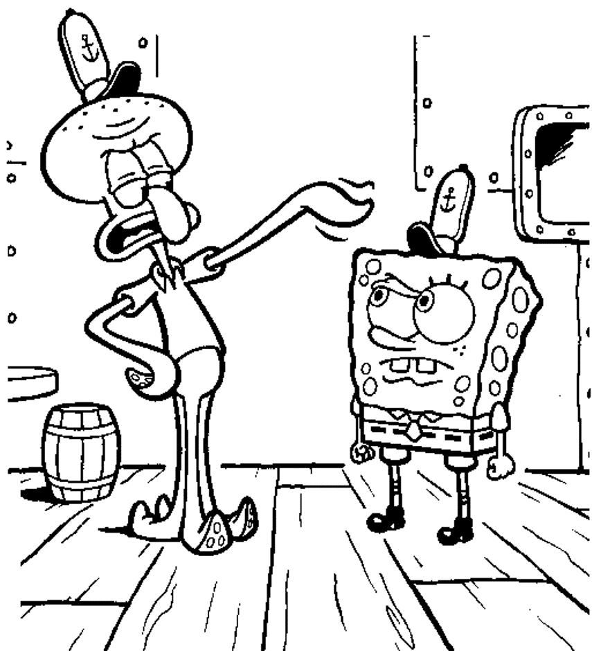 Coloring Pages For Kids Spongebob And Squidward | Cartoon Coloring ...