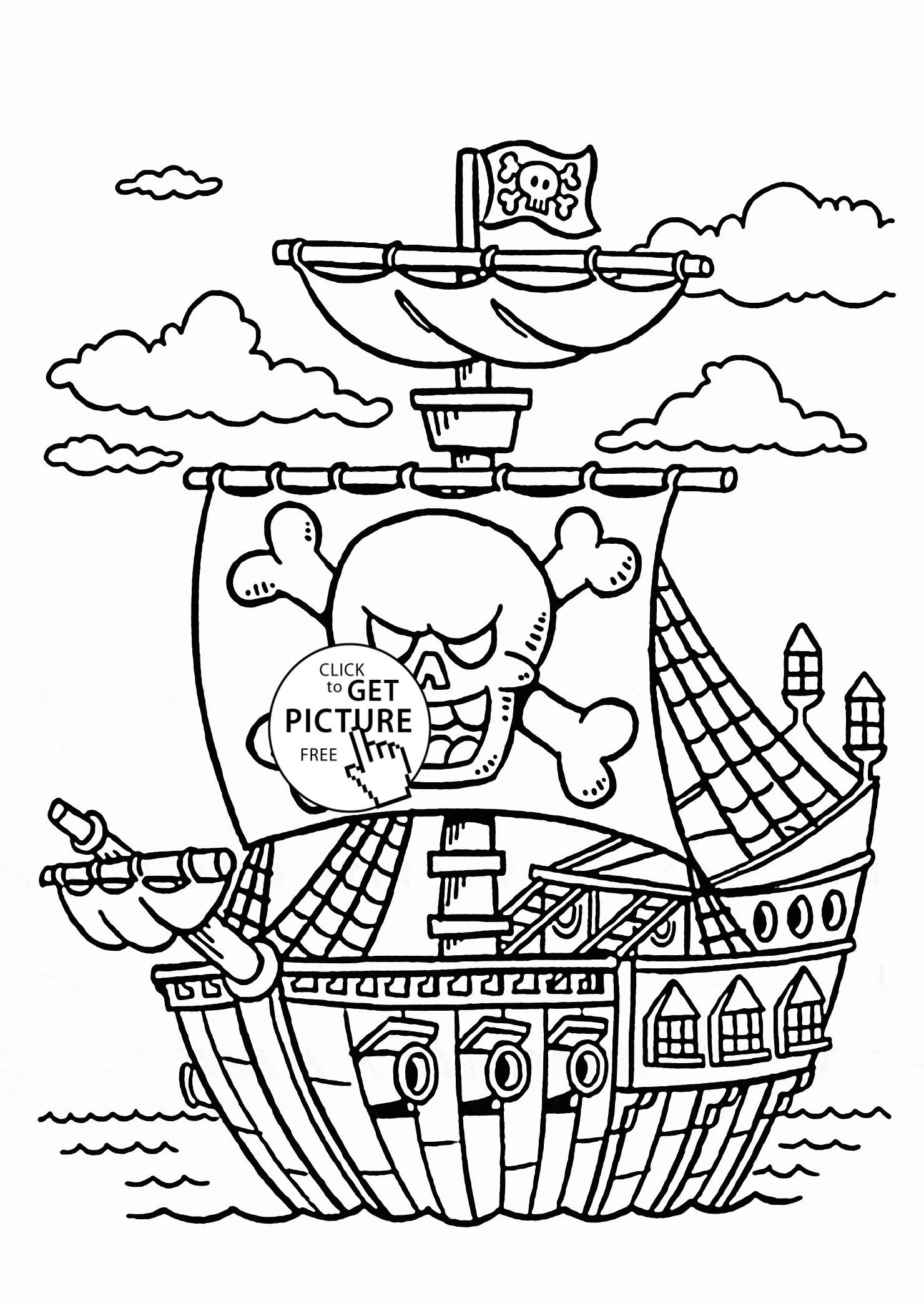 Pirate Ship coloring page for kids, transportation coloring pages ...