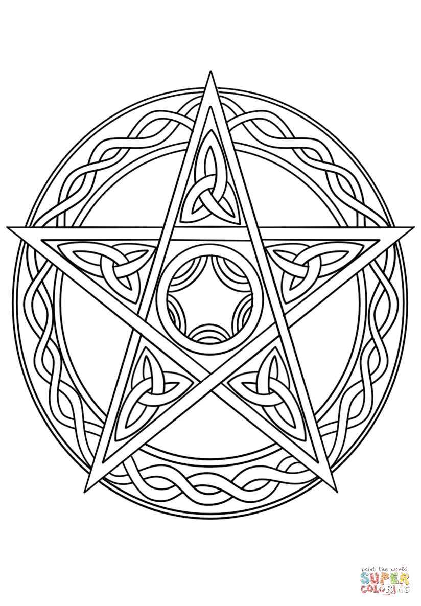 Wiccan Pentagram coloring page | Free Printable Coloring Pages
