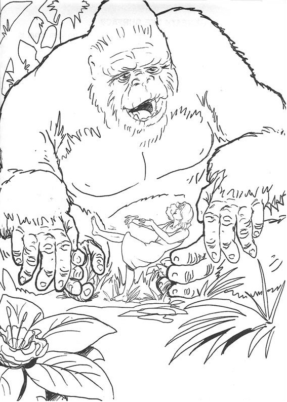 Happy King Kong Coloring Page - Free Printable Coloring Pages for Kids
