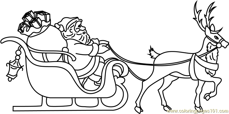 Santa on Sleigh Coloring Page for Kids - Free Santa Claus Printable Coloring  Pages Online for Kids - ColoringPages101.com | Coloring Pages for Kids