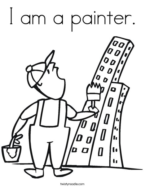 I am a painter Coloring Page - Twisty Noodle