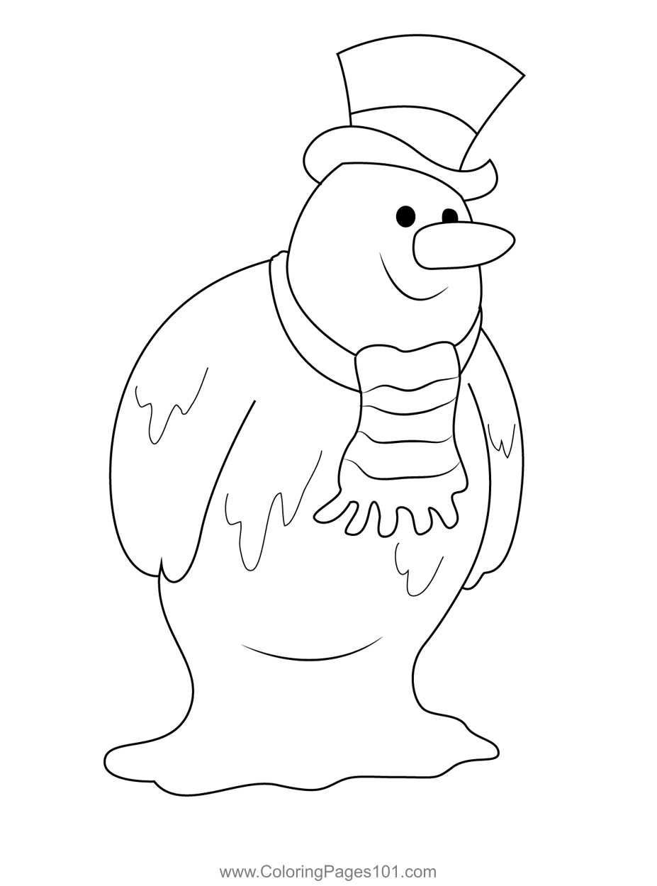 Melting Snowman Coloring Page for Kids - Free Crocodile Printable Coloring  Pages Online for Kids - ColoringPages101.com | Coloring Pages for Kids