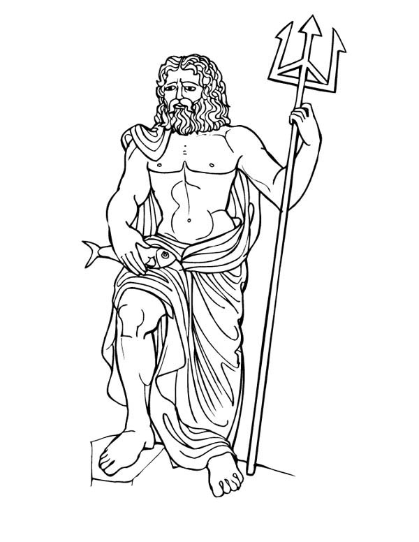 Myths God Poseidon from Greek Gods and Goddesses Coloring Page - NetArt |  Greek gods and goddesses, Greek gods, Gods and goddesses