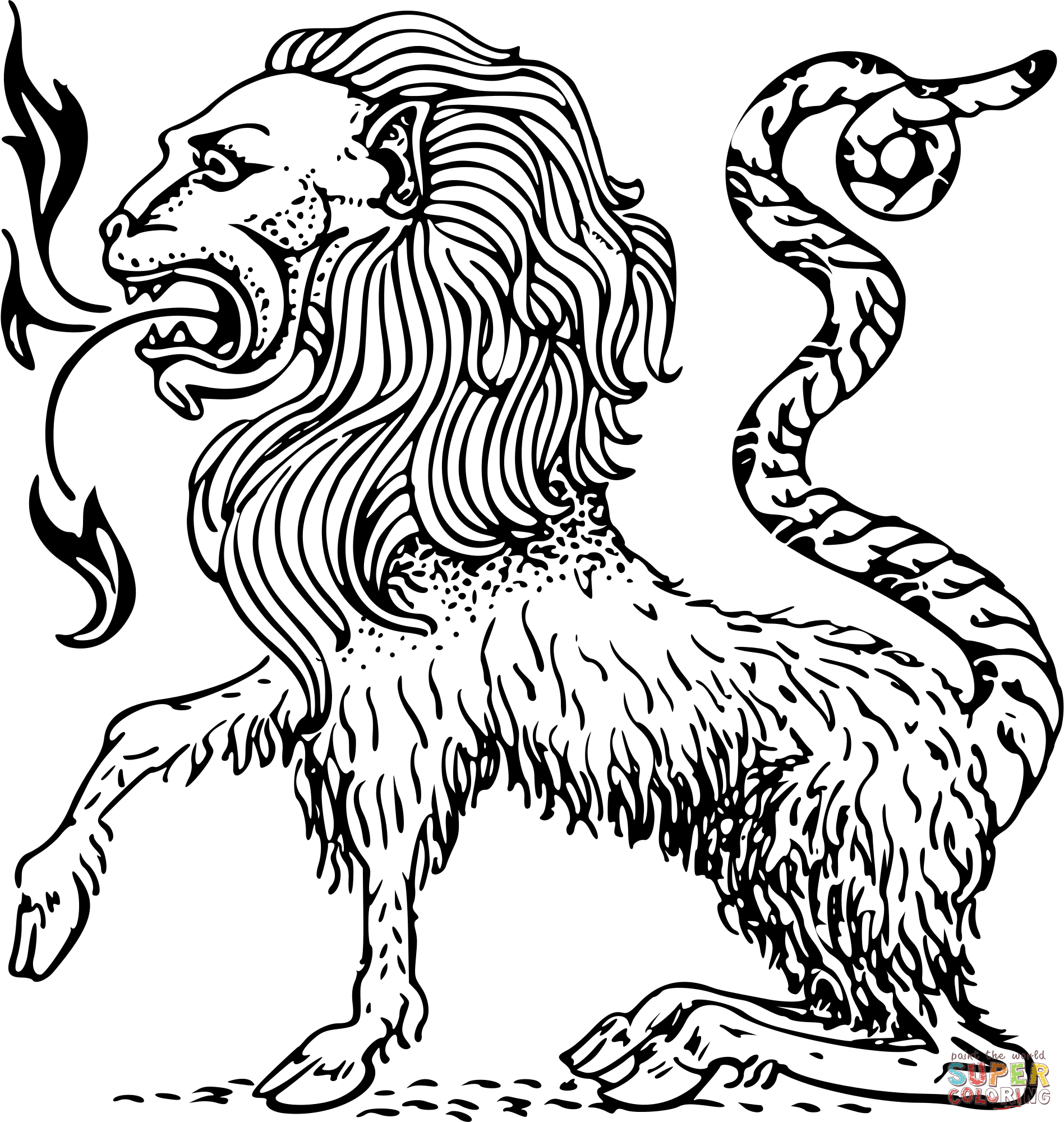 Chimera coloring page | Free Printable Coloring Pages