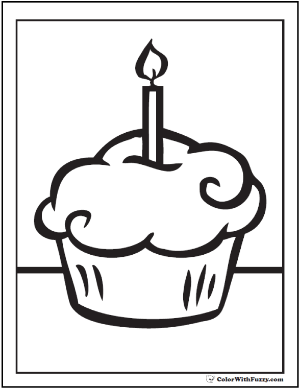 Cupcake - Coloring Pages for Kids and for Adults