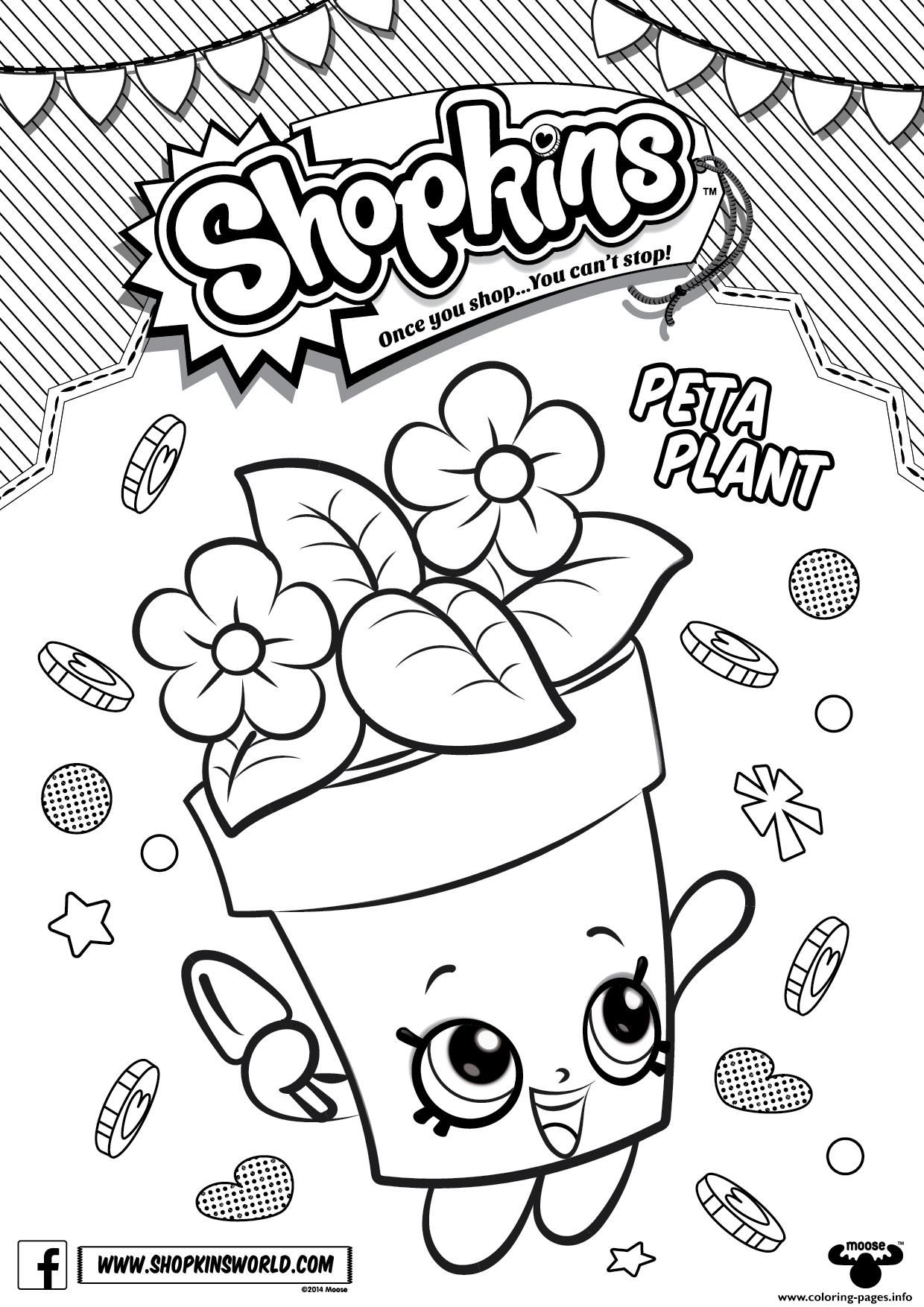 Print shopkins peta plant Coloring pages