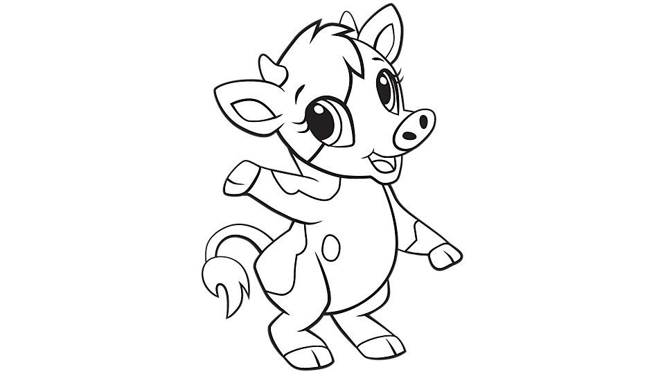 Baby cow coloring printable