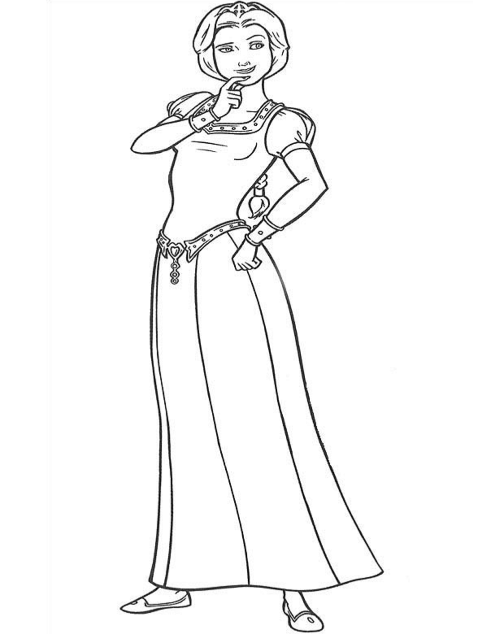 Beautiful Princess Fiona Coloring Page - Free Printable Coloring Pages for  Kids