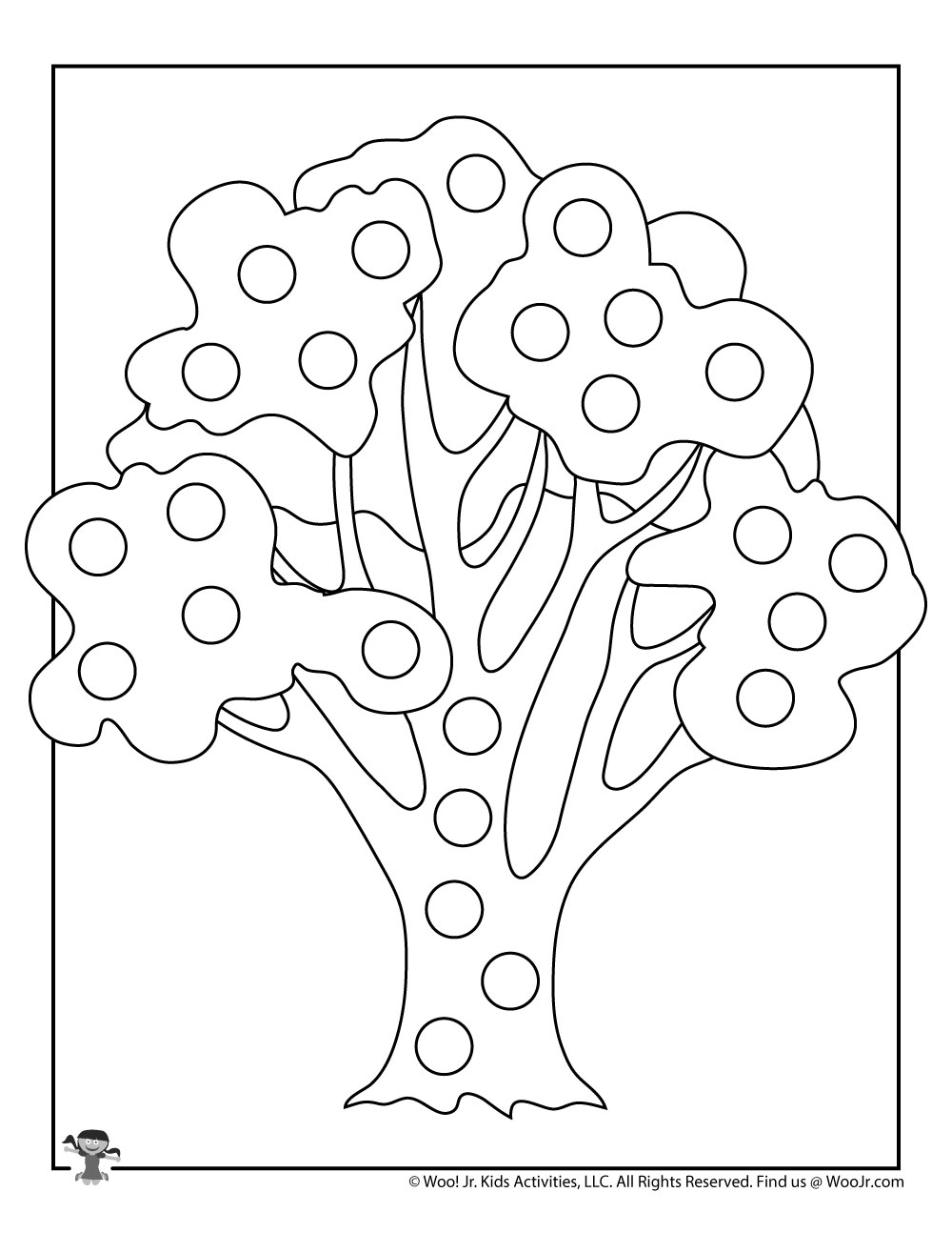 Fall Apple Tree Do a Dot Coloring Page | Woo! Jr. Kids Activities :  Children's Publishing