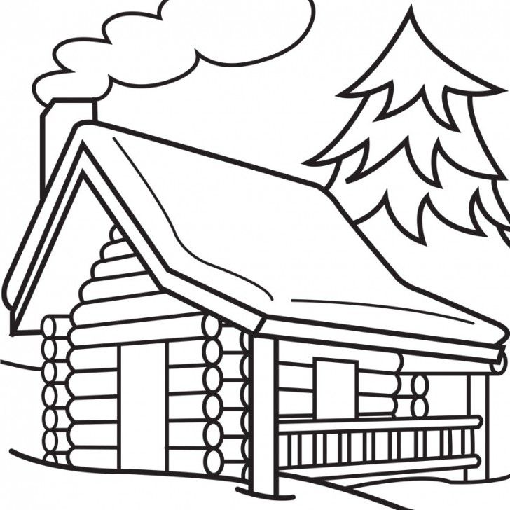 Free Log Cabin Coloring Pages, Download Free Clip Art, Free Clip ...