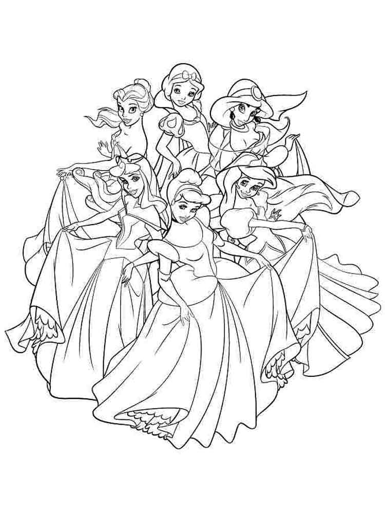 Disney princess coloring pages to print. Free Disney Princess coloring pages .