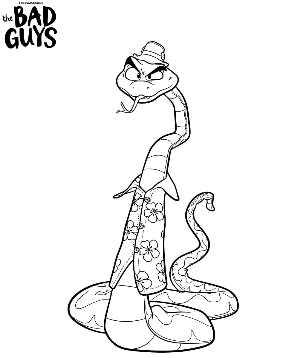 Mr. Snake from The Bad Guys Coloring Page - Free Printable Coloring Pages  for Kids