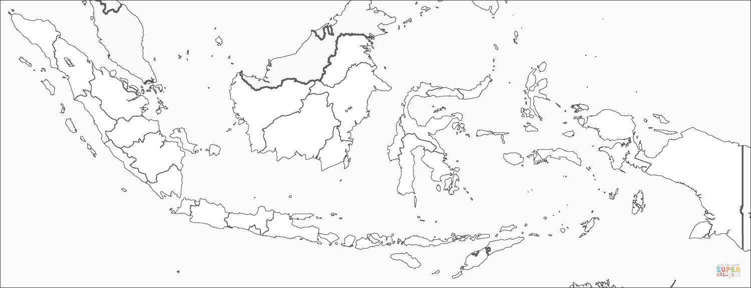Indonesia Map coloring page | Free Printable Coloring Pages
