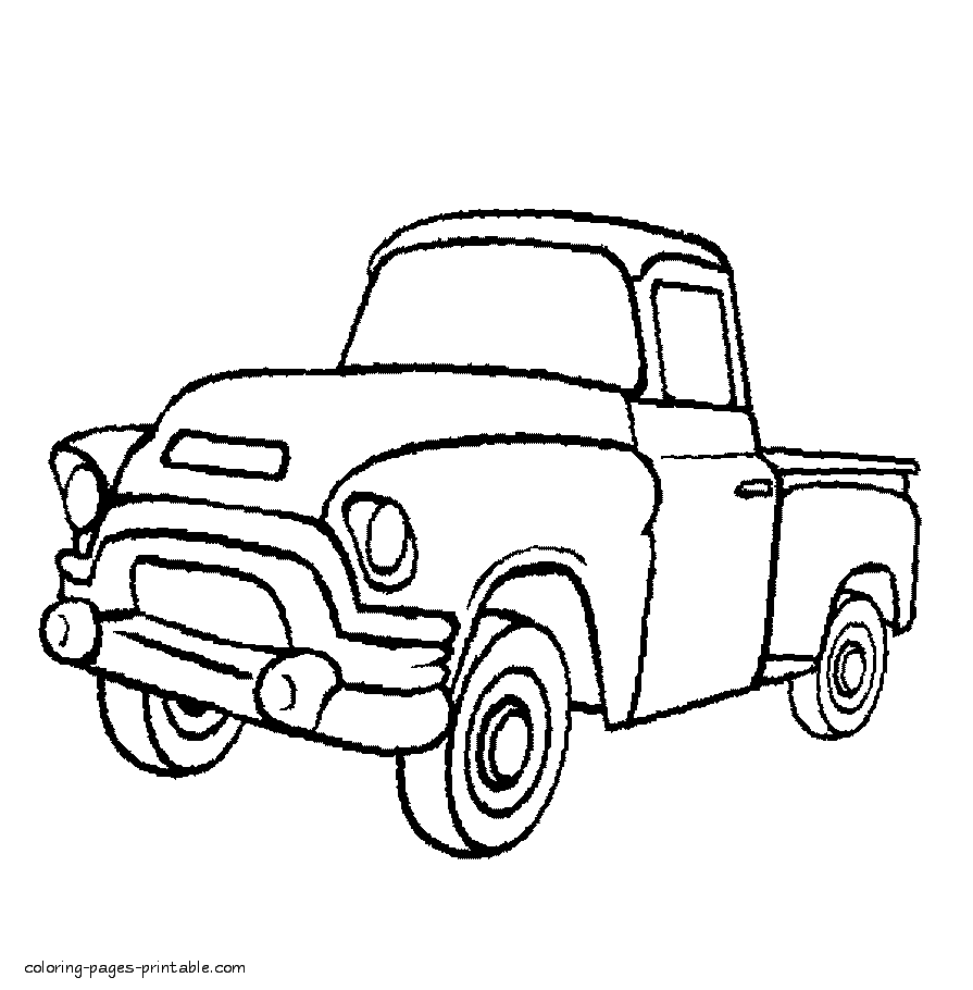 Old pickup truck coloring pages || COLORING-PAGES-PRINTABLE.COM