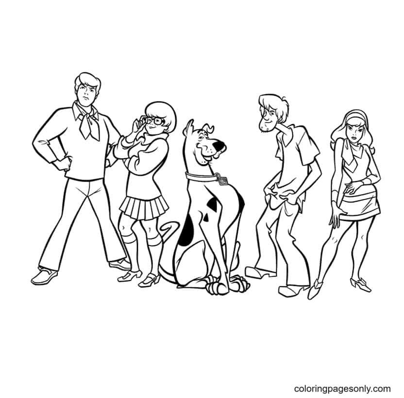 Fred, Velma, Scooby-Doo, Shaggy and Daphne Coloring Pages - Scooby-Doo Coloring  Pages - Coloring Pages For Kids And Adults