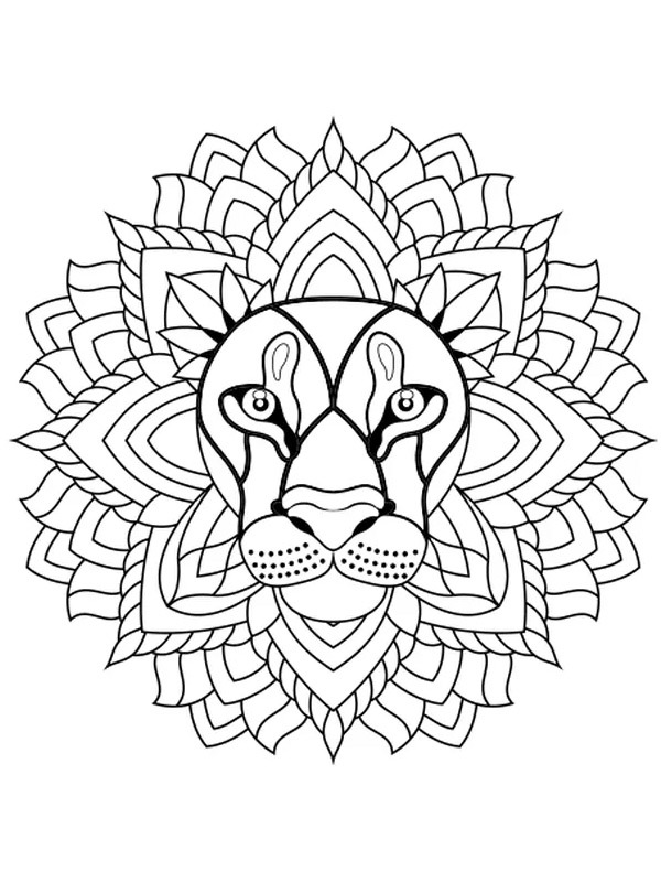 Lion mandala Coloring Page - Funny Coloring Pages
