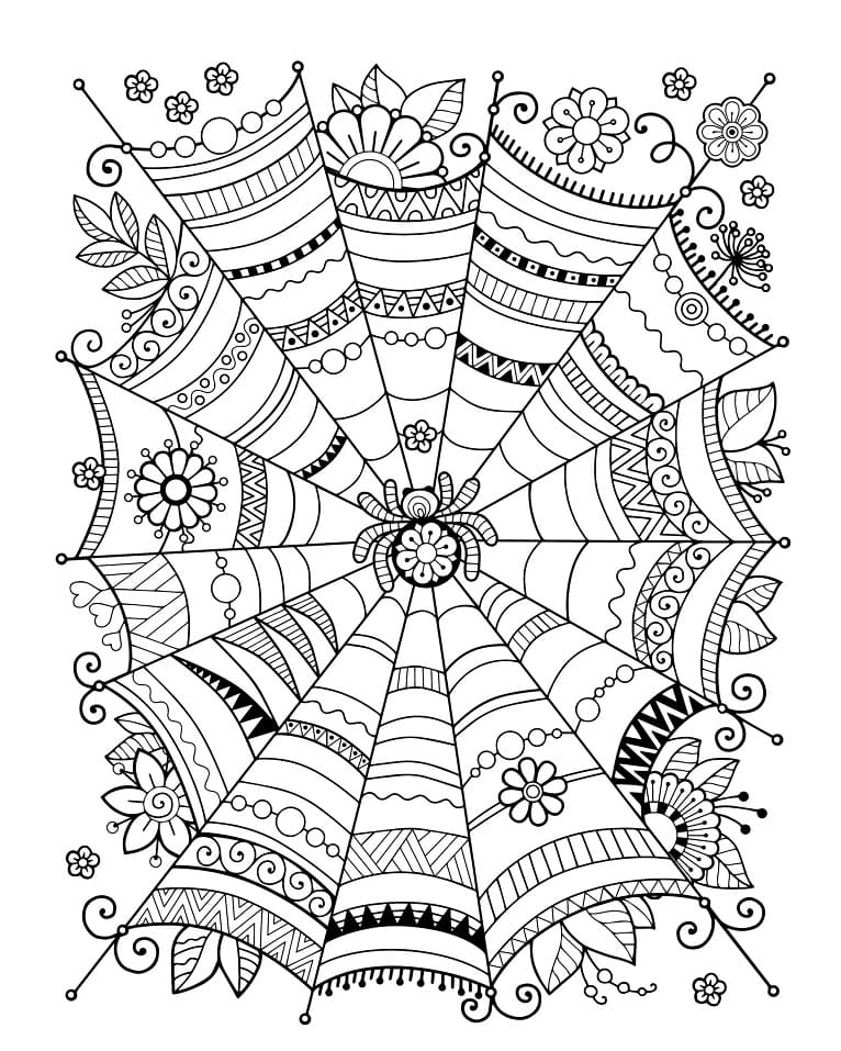 Amazing Spider Web Coloring Page - Free Printable Coloring Pages for Kids