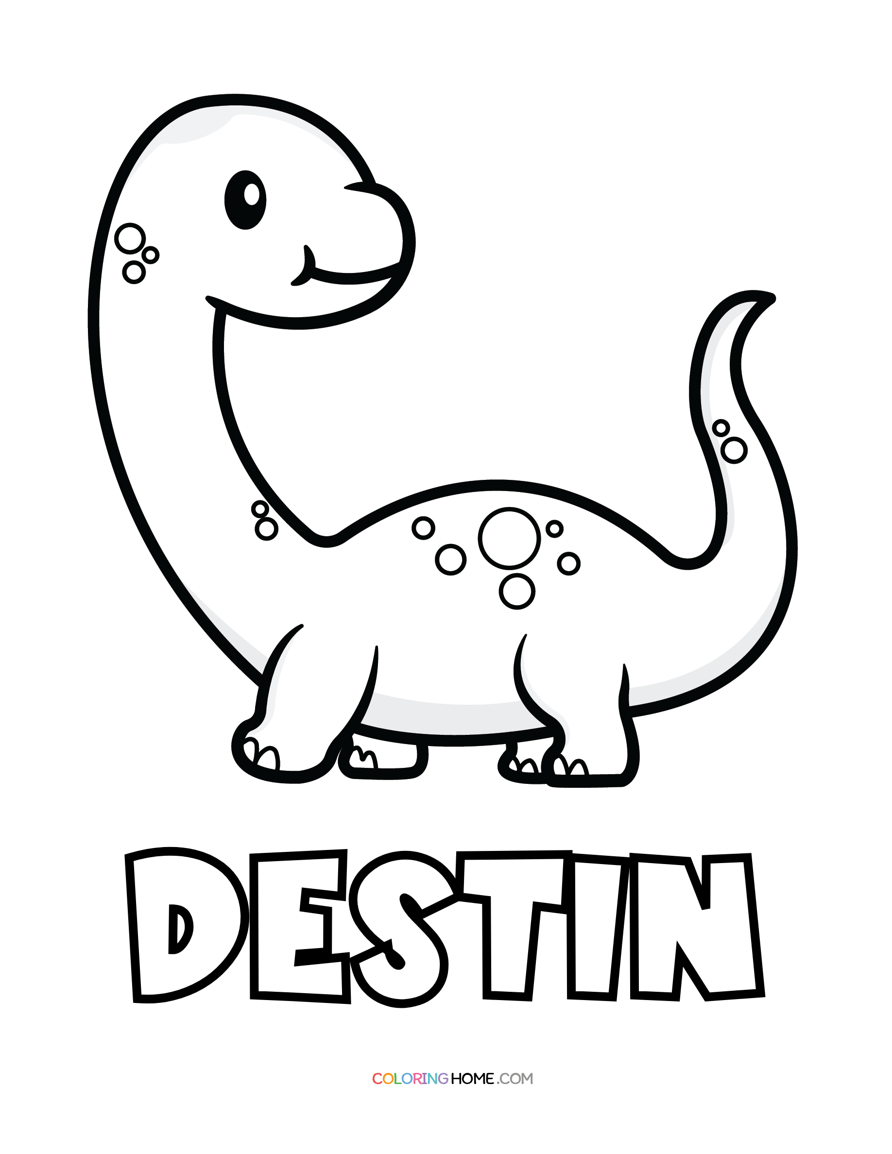 Destin dinosaur coloring page