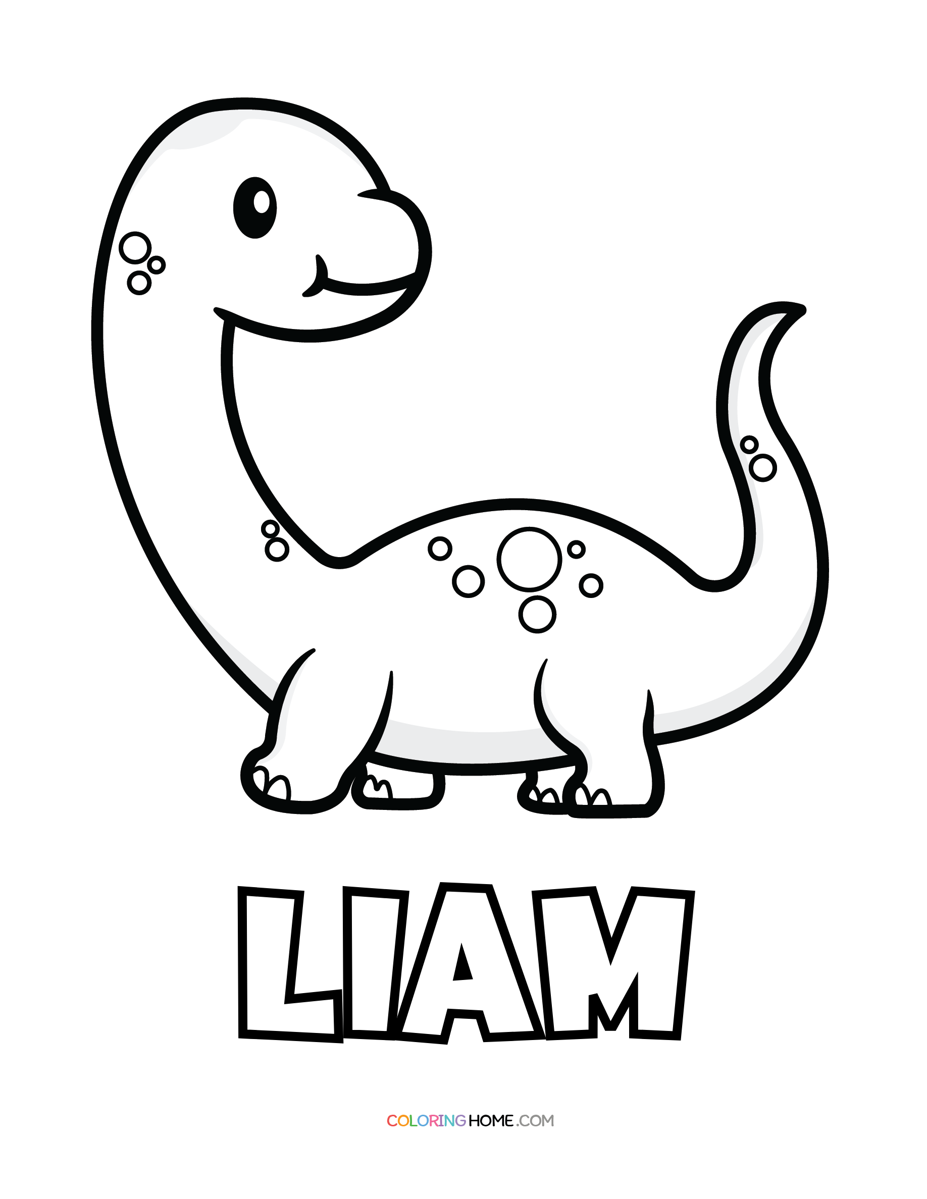 Liam dinosaur coloring page