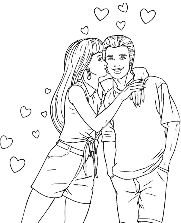 Barbie and Ken coloring page