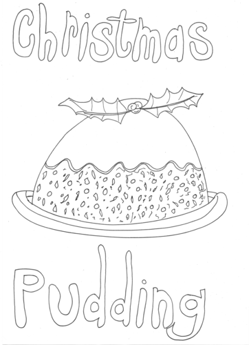 Christmas Pudding Colouring Sheet | Teaching Resources
