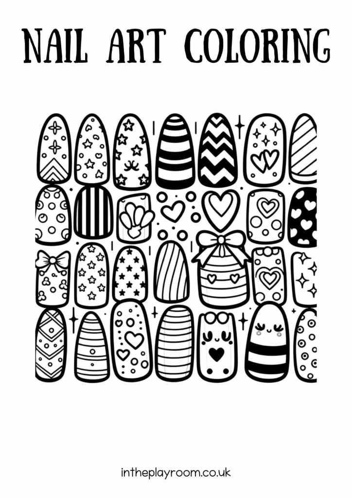 Free Nail Art Coloring Pages for Kids ...