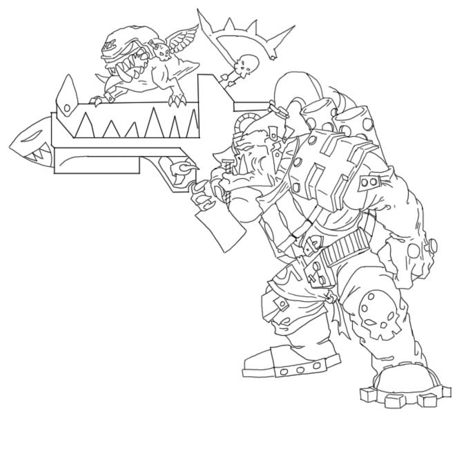 Ork Tank Busta Line Art - Ork Tank ...