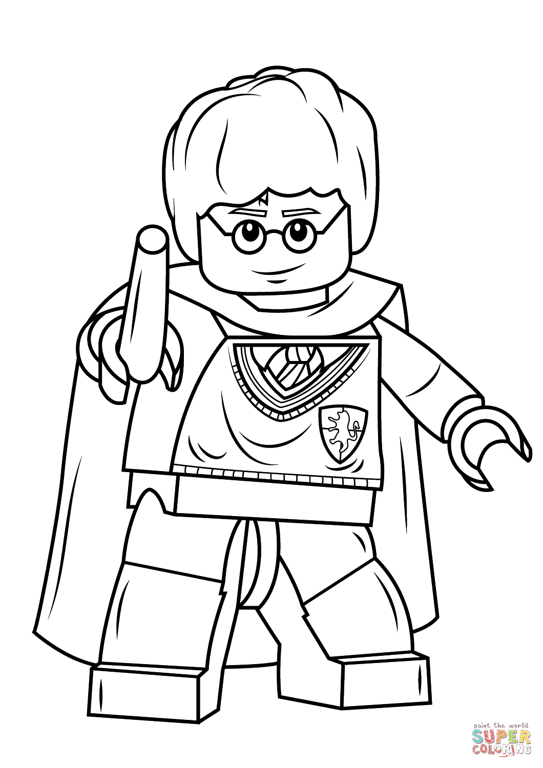 Lego Harry Potter with Wand coloring page | Free Printable ...
