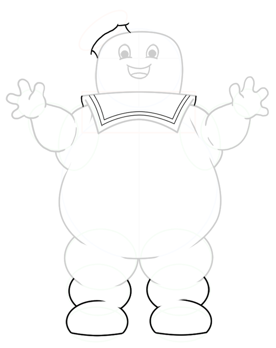 How to Draw Stay Puft Marshmallow Man - How to Draw Cartoons