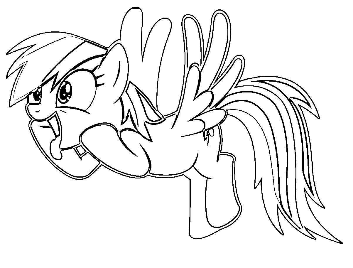 funny rainbow dash coloring pages Coloring4free - Coloring4Free.com