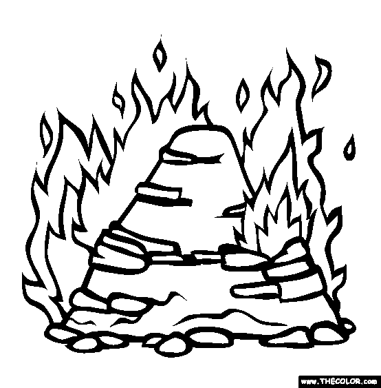 Holi Bonfire Coloring Page | Free Holi Bonfire Online Coloring