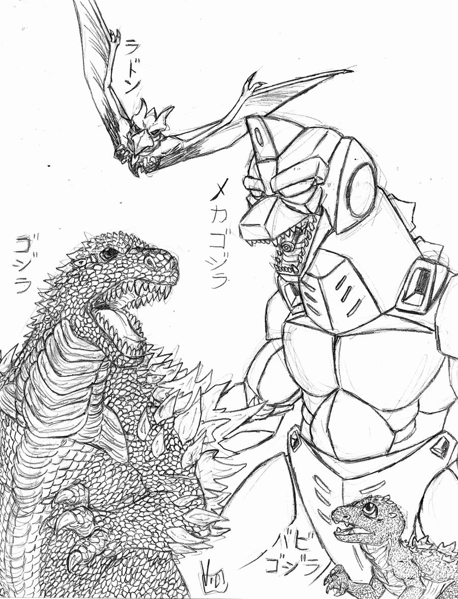 Godzilla vs mothra coloring pages
