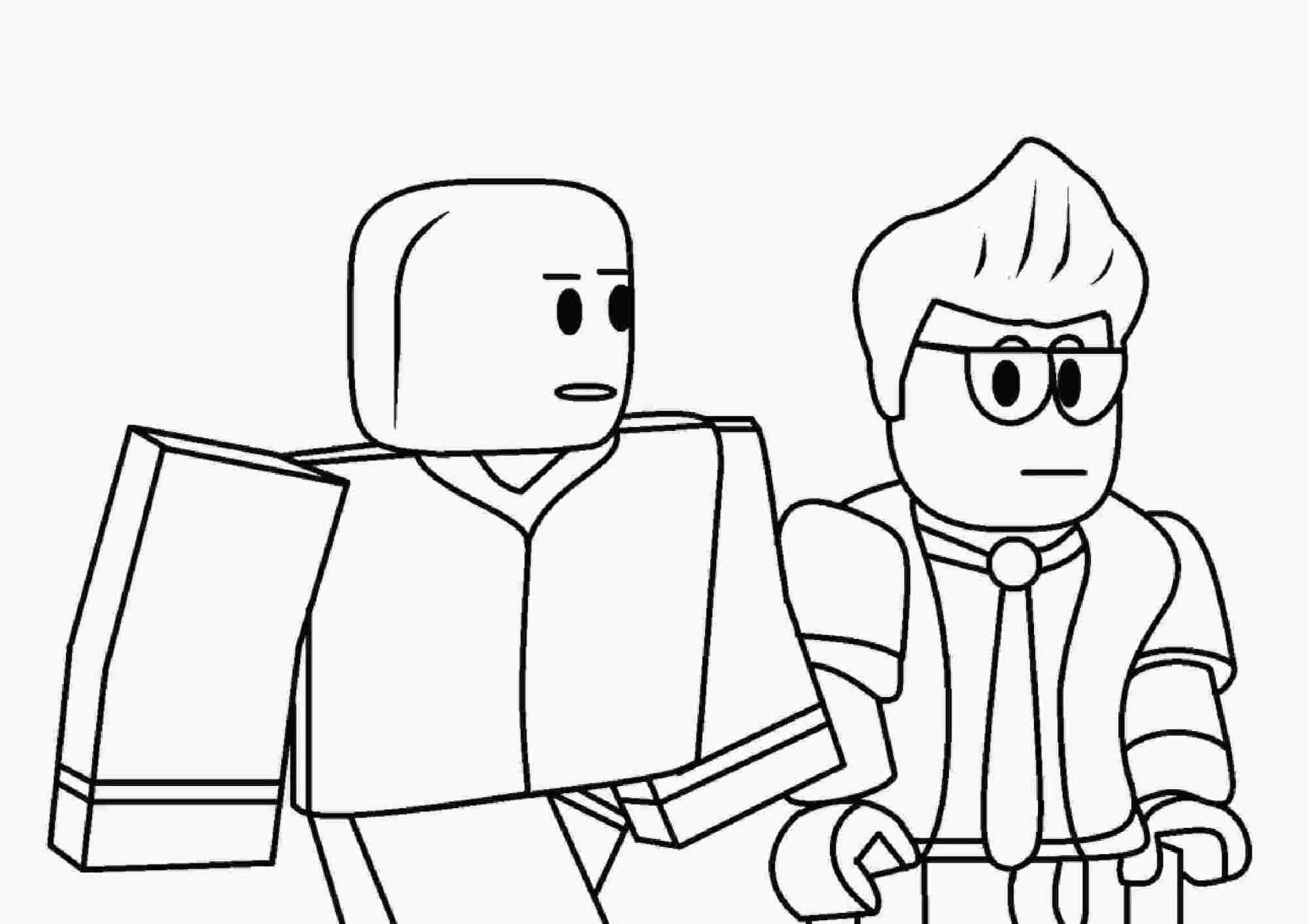 Roblox Noob and Businessman walk around Coloring Pages - Lego Coloring Pages  - Coloring Pages For Kids And Adults