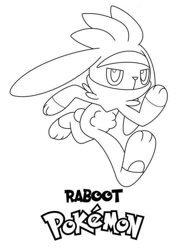 Kids-n-fun.com | Coloring page Pokemon Sword and Shield Raboot