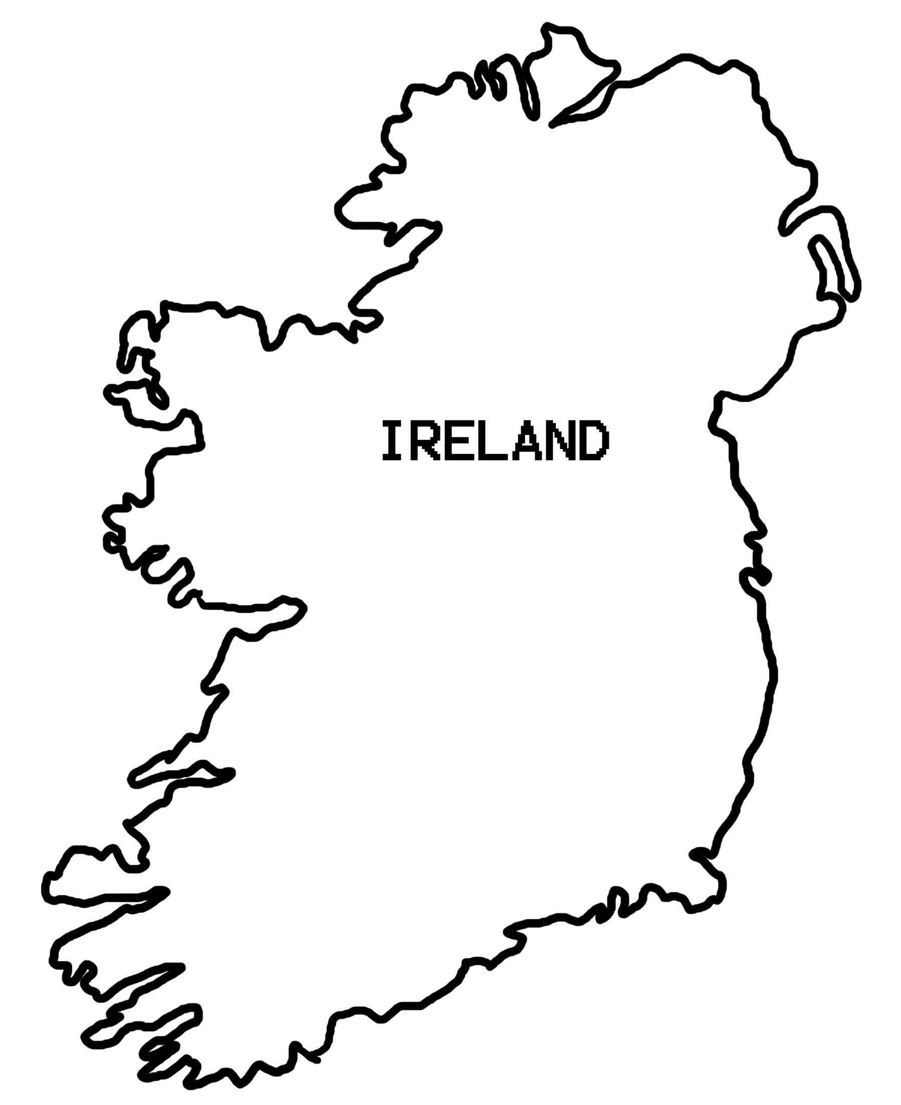 Blank Outline Map Of Ireland - ClipArt Best