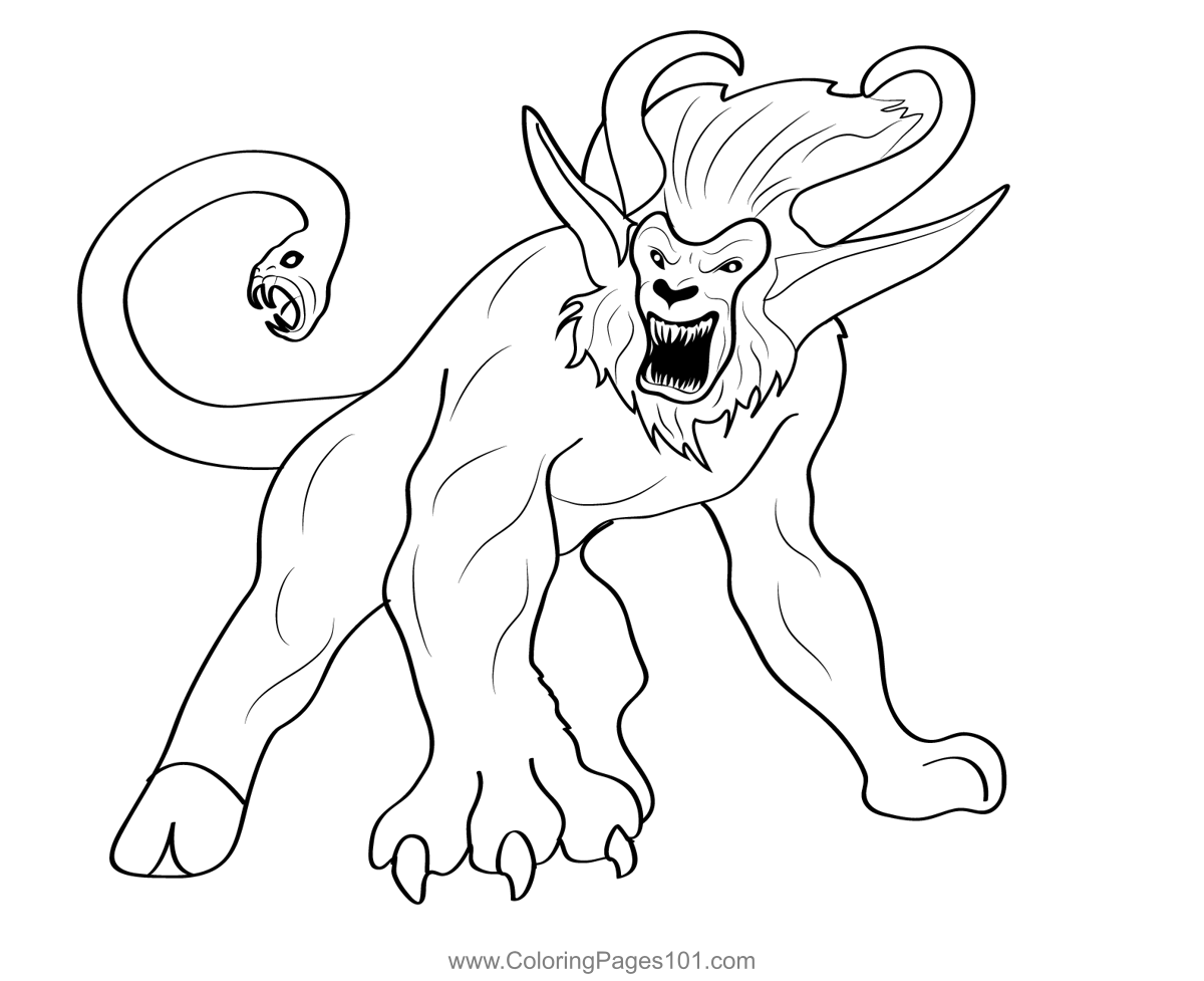 Chimera 5 Coloring Page for Kids - Free Chimeras Printable Coloring Pages  Online for Kids - ColoringPages101.com | Coloring Pages for Kids