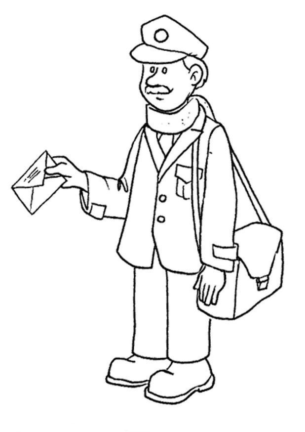 Postman 3 coloring page | Post Office | Pinterest | Coloring Pages ...