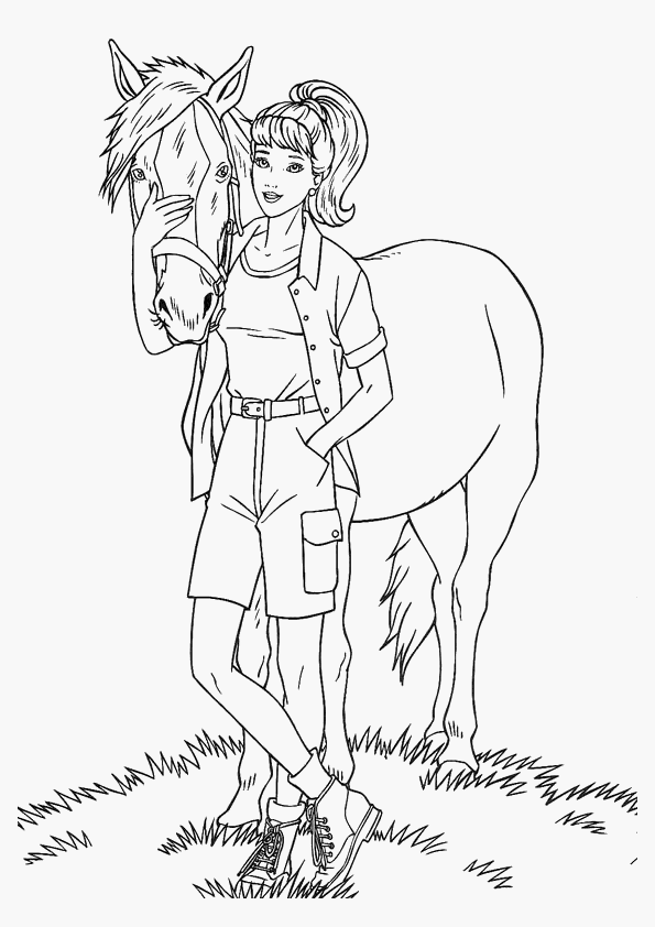 Barbie And Horse Coloring Pages To Print Free - Gianfreda.net