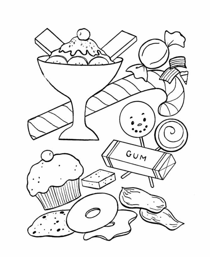 Candy To Print - Coloring Pages for Kids and for Adults