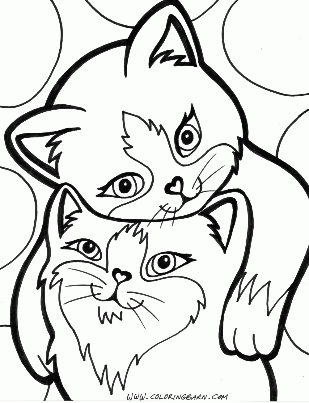 Cartoon Cat Coloring Pages Cute Kitten Cat Coloring Pages. Kids ...