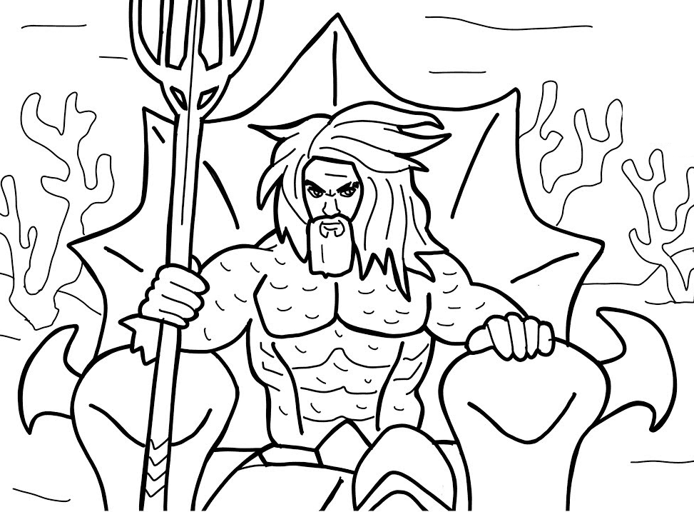 Aquaman on the Throne Coloring Pages - Aquaman Coloring Pages - Coloring  Pages For Kids And Adults