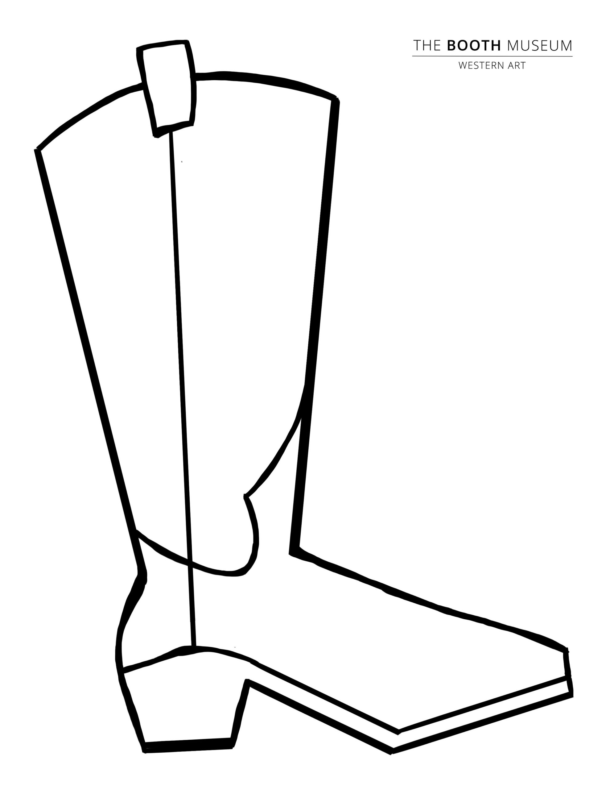Coloring Page Boot | Booth Western Art Museum