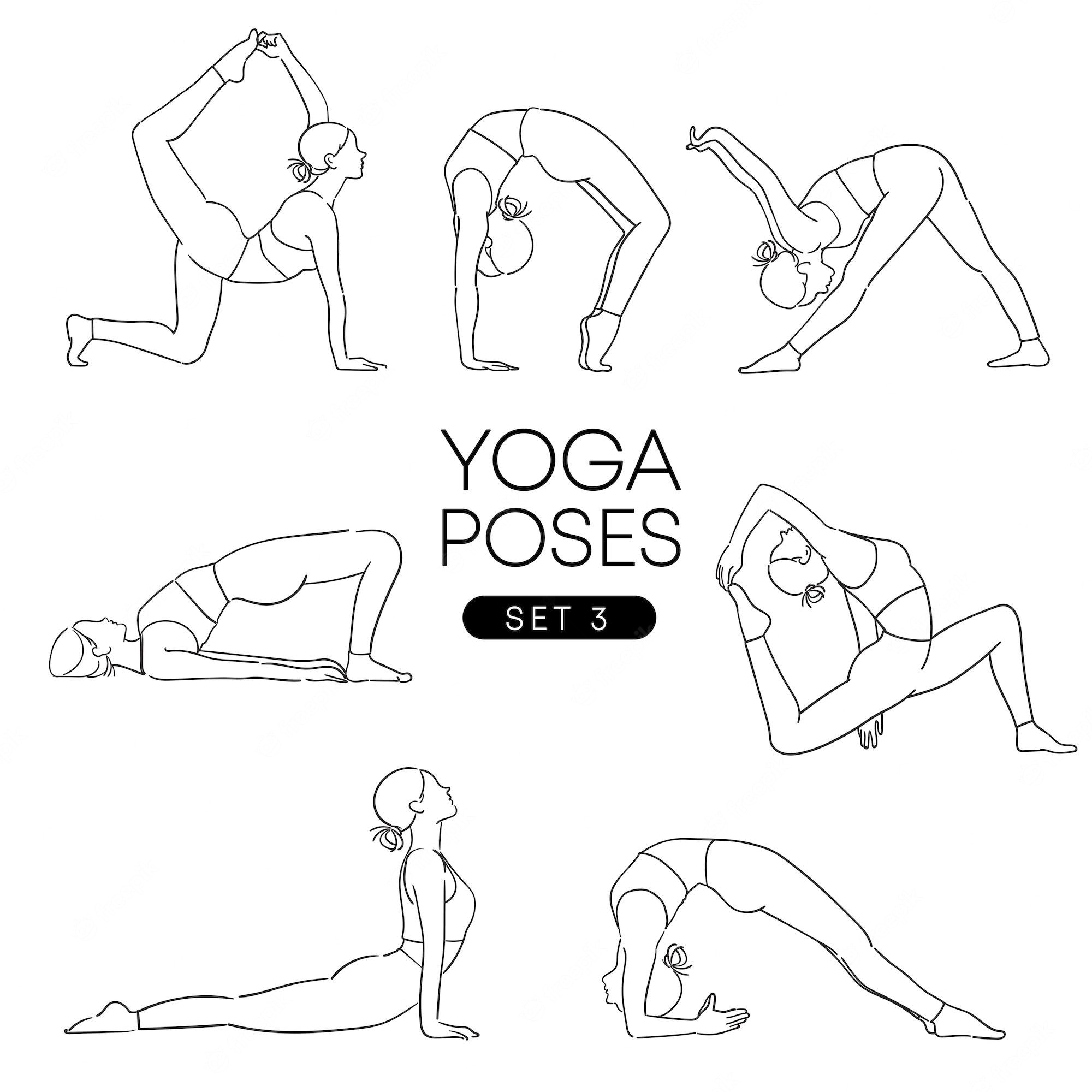 Workout Posters For Home Gym Yoga Poses Reference Chart Studio Black White  Exercise Motivational Class Black Wood Framed Art Poster 14x20 - Poster  Foundry